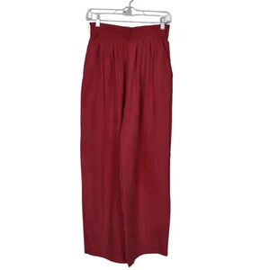 Vintage Jupiter 100% Silk Pants Wide Leg Lightweight Red High Waist Size 4